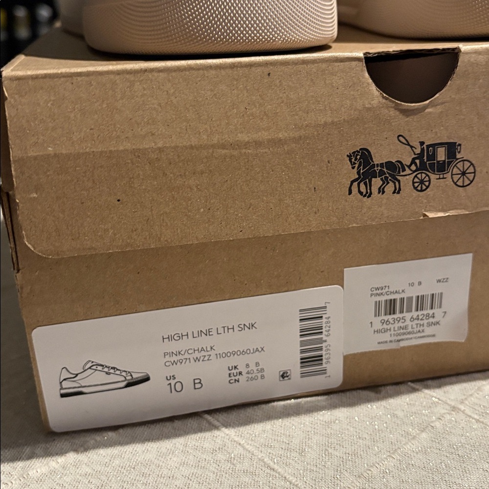 🐴 Coach High Line Leather Sneakers in Pink/Chalk. Size 10. New! - Picture 3 of 16